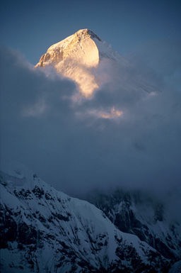 Peak of Khan Tengri at sunset copy